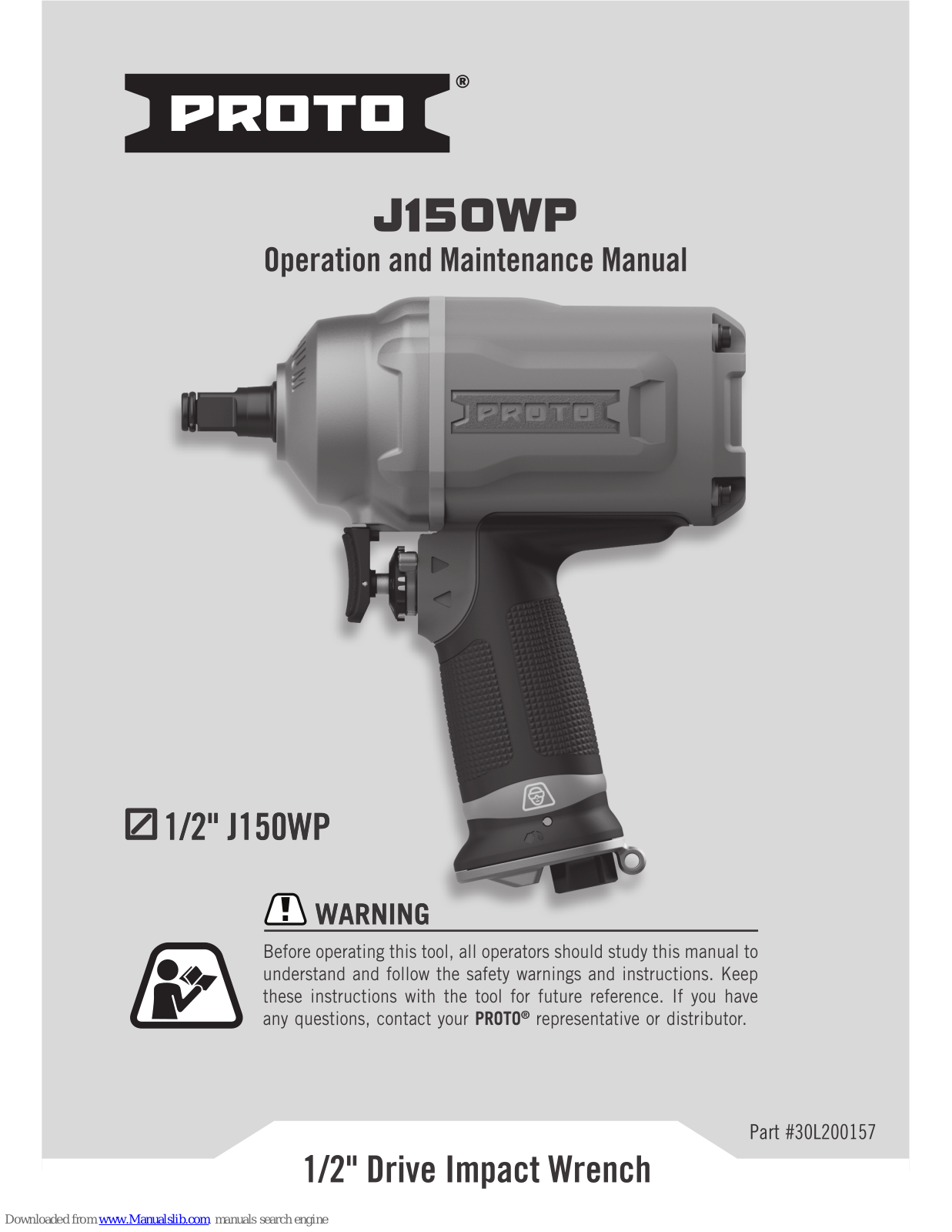 Proto J150WP, J175WP, J138WP, J150WP-C Operation And Maintenance Manual