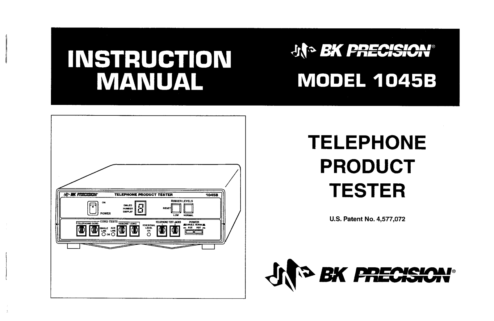 BK Precision 1045B User Manual