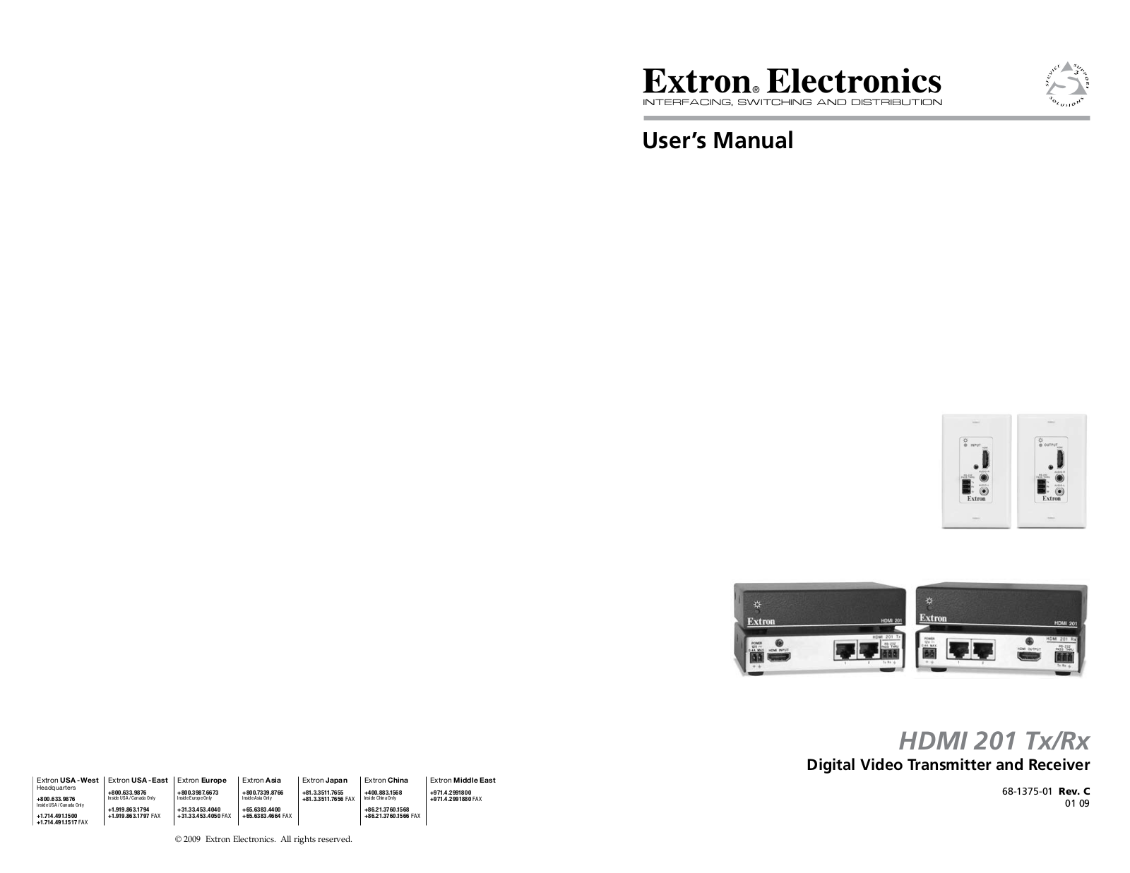 Extron electronic HDMI 201 Rx User Manual