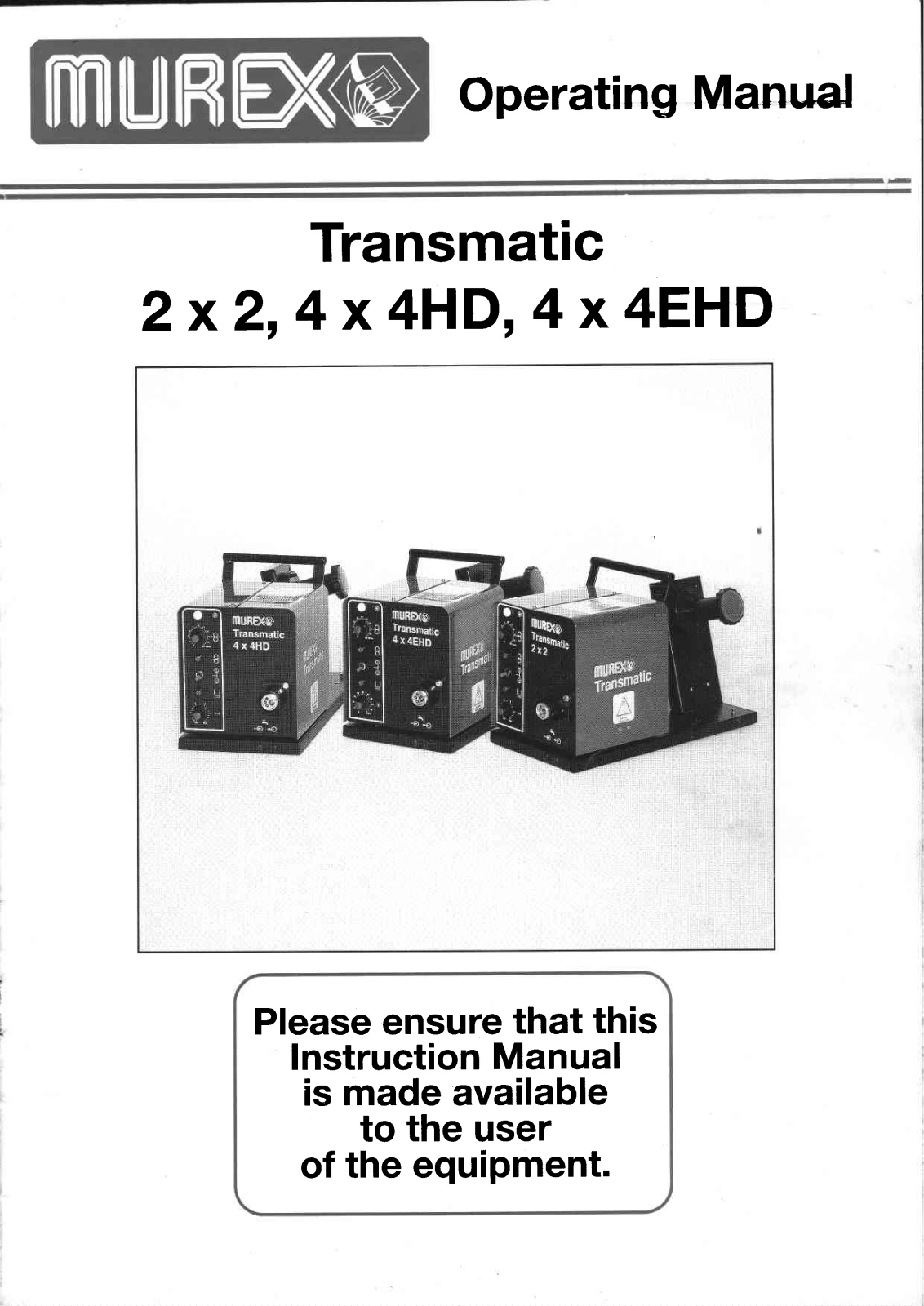 ESAB Transmatic 2x2, 4x4HD, 4x4EHD Instruction manual / Spare parts list (Replacement parts)