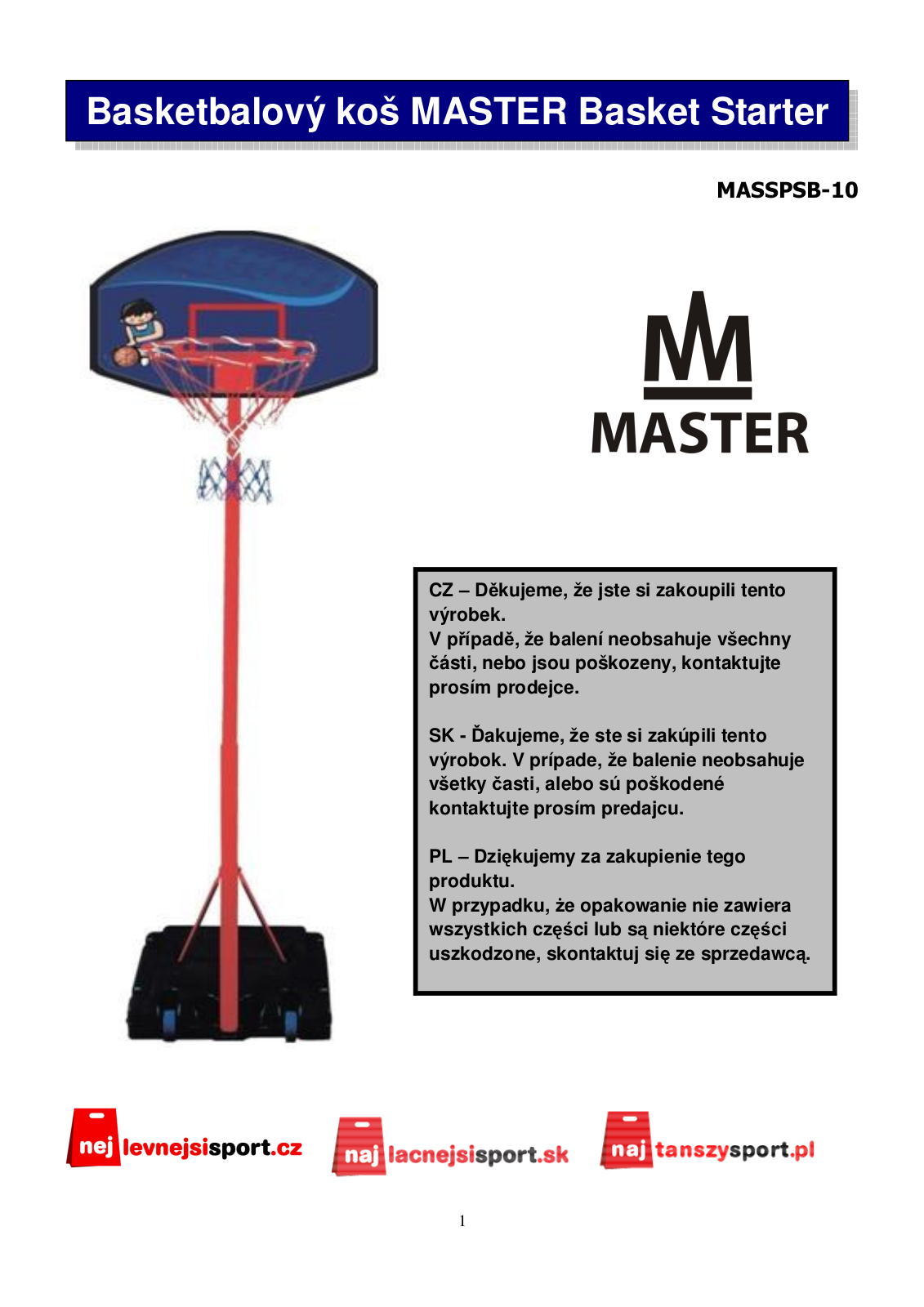 Master MASSPSB-10 User Manual