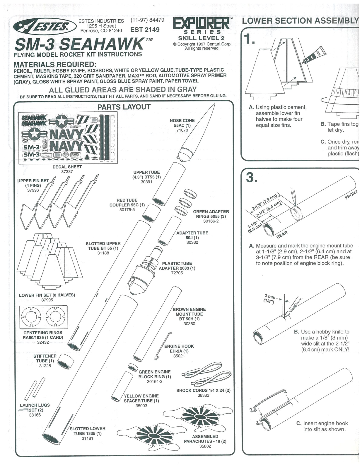 ESTES SM3 Seahawk User Manual