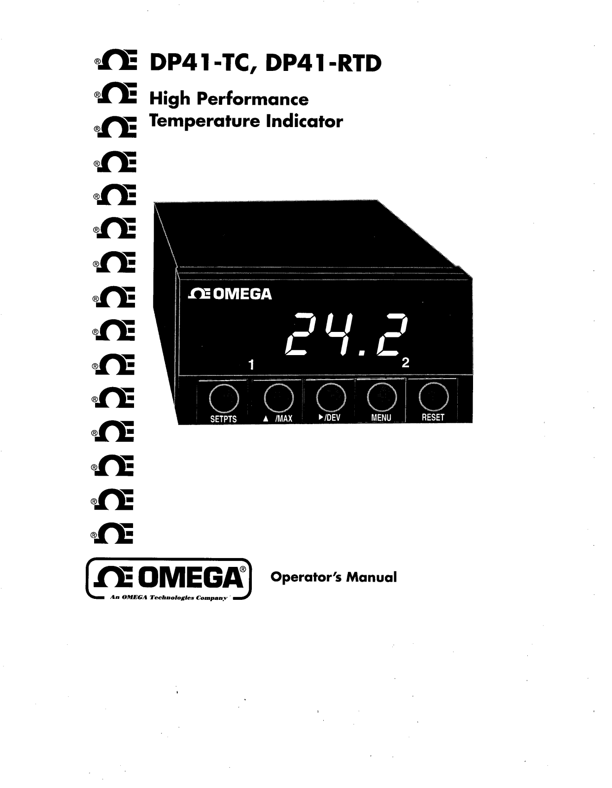 Omega Products DP41-RTD-230 Installation  Manual