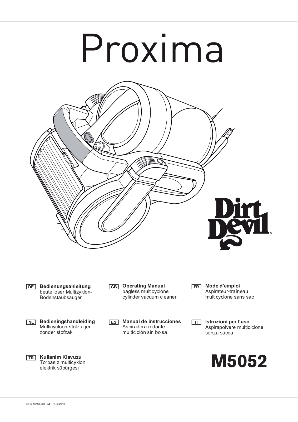 Dirt Devil M5052 User manual