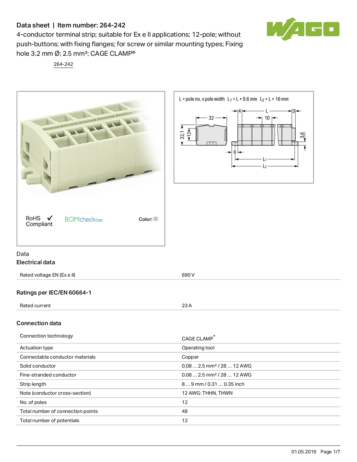 Wago 264-242 Data Sheet