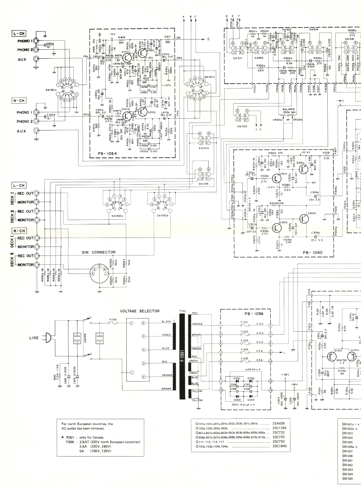 Luxman R-1050 Schematic