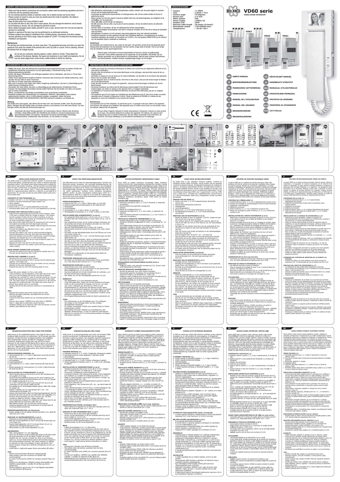 Elro VD62, VD61, VD63, VD64 User Manual