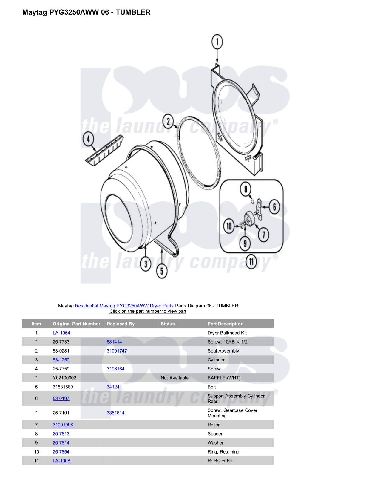 Maytag PYG3250AWW Parts Diagram