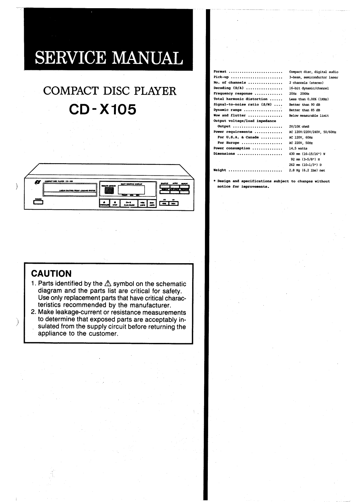 Akai CDX-105, CDX-105 Service manual