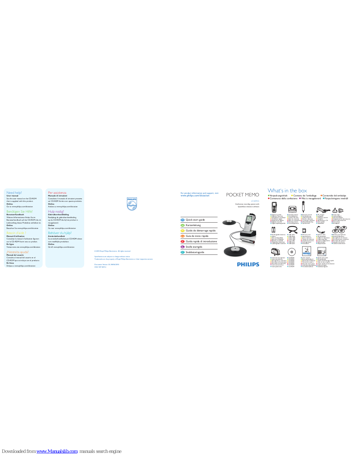 Philips LFH0955/12, LFH0955/10, LFH0955/10B, LFH0955 Quick Start Manual - ManualMachine.com