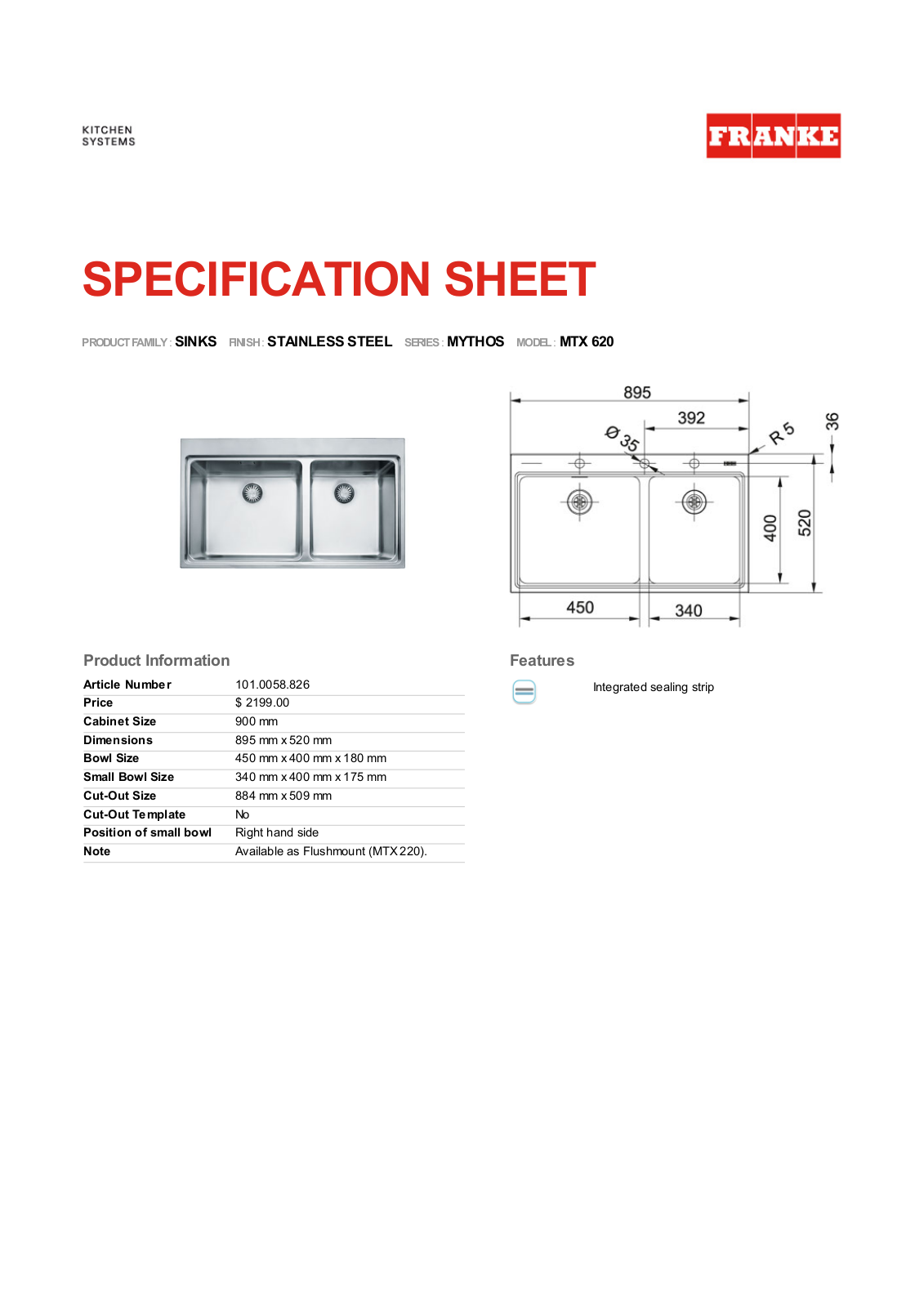 Franke Foodservice MTX 620 User Manual