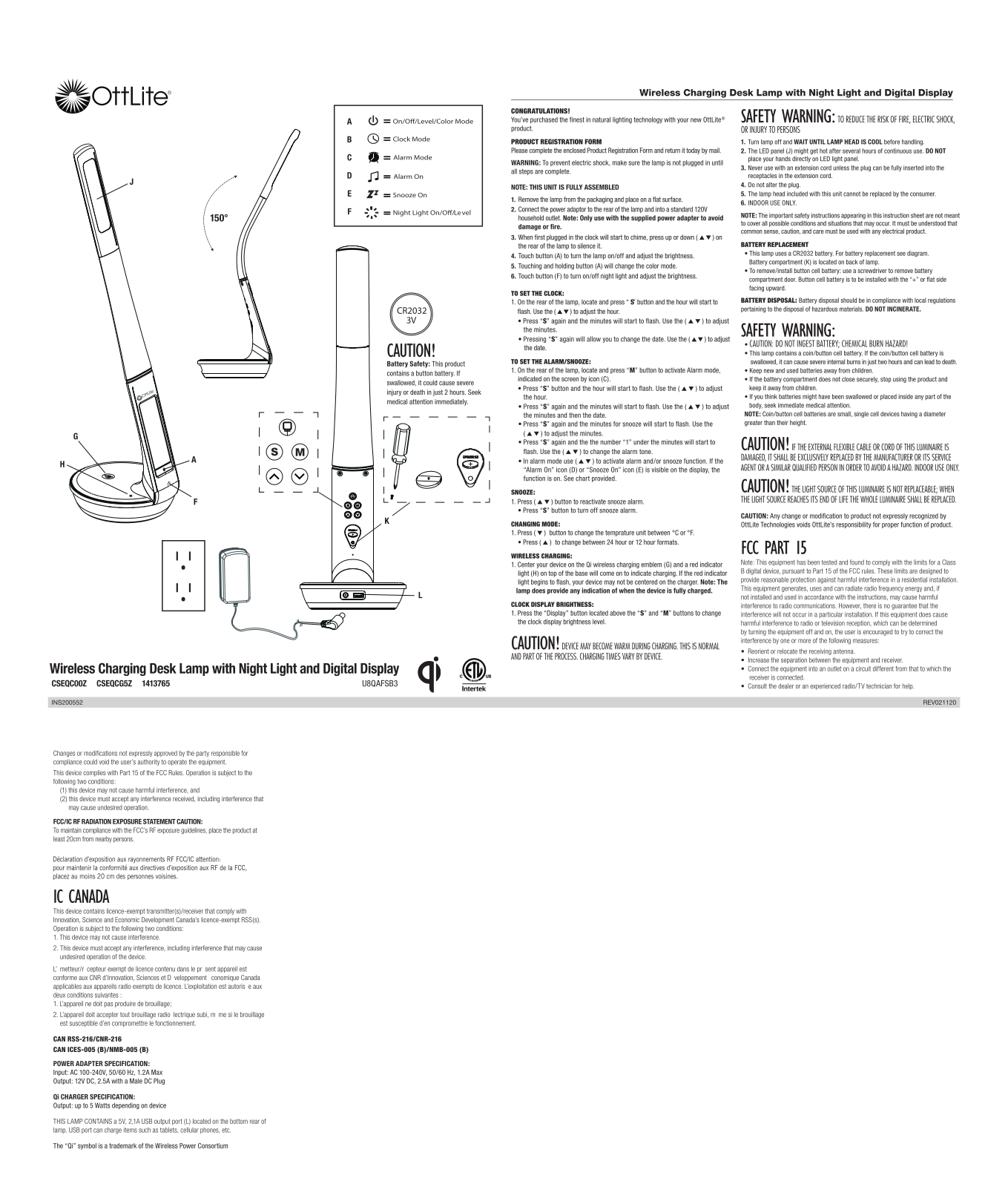 Ottlite Technologies U8QAFSB3B4 User Manual