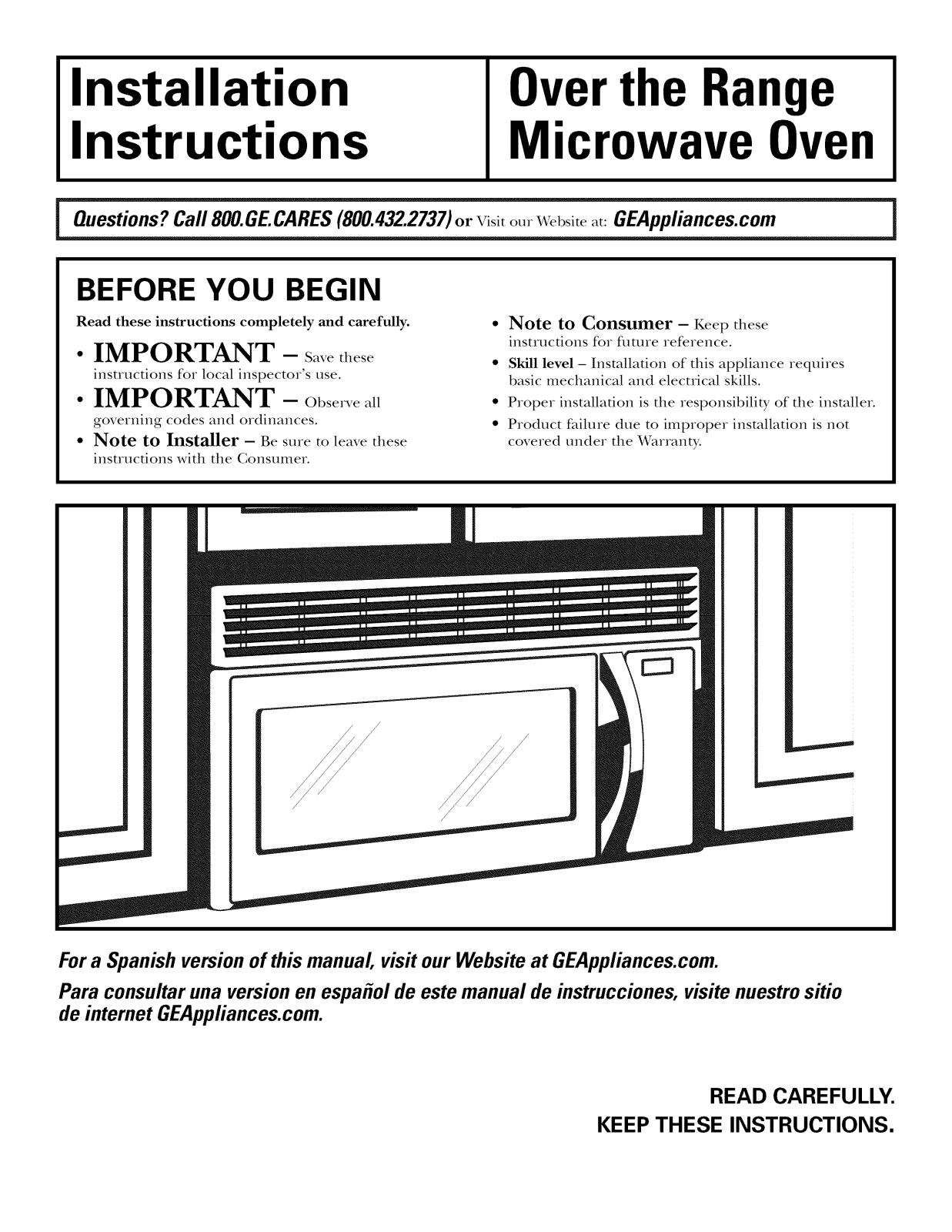 GE JVM1660AB005, JVM1660BB005, JVM1660CB001, JVM1660CB002, JVM1660CB003 Installation Guide - ManualMachine.com