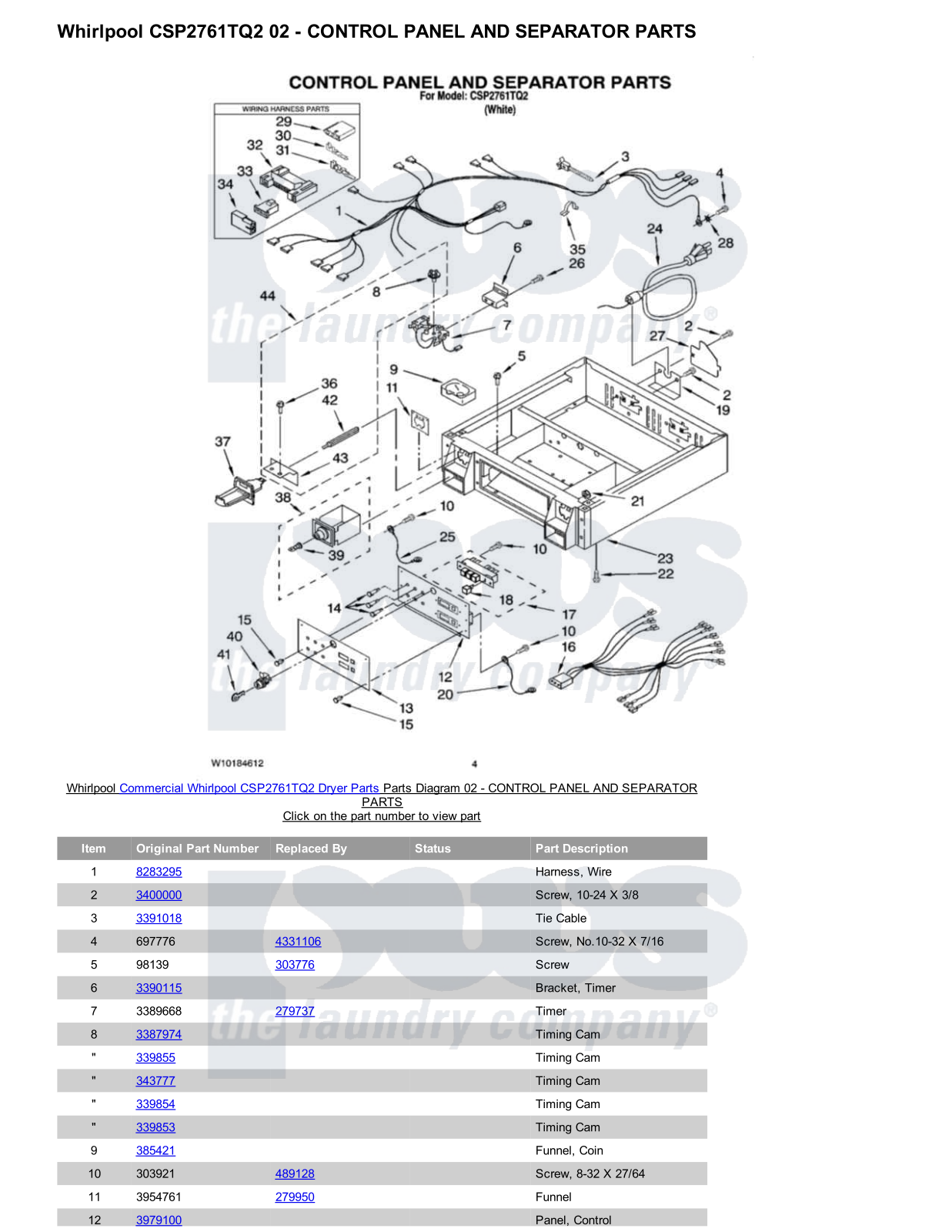 Whirlpool CSP2761TQ2 Parts Diagram