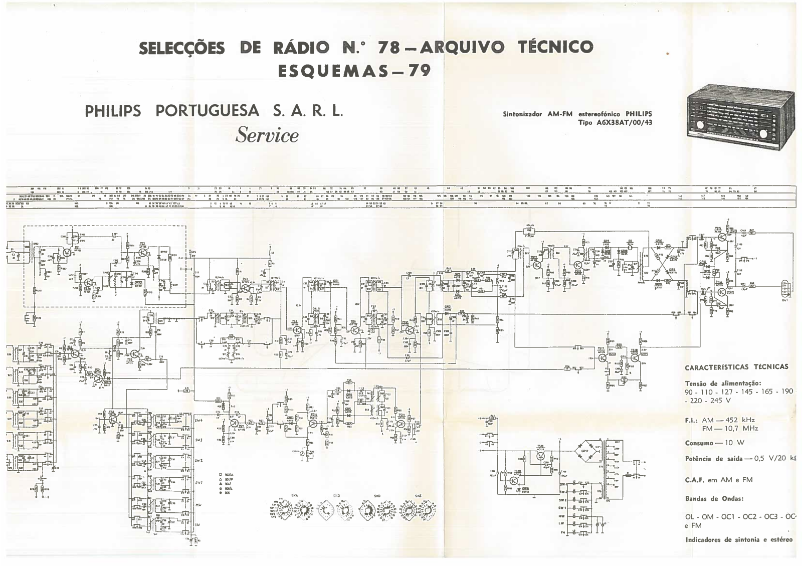 Philips A6X38T-00-43 Schematic