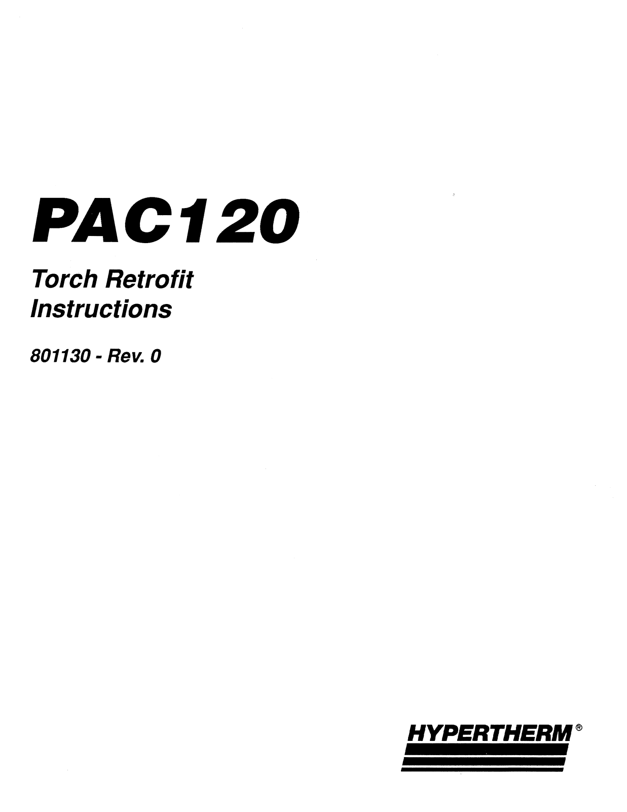 Hypertherm PAC120 Instruction Manual (IM)