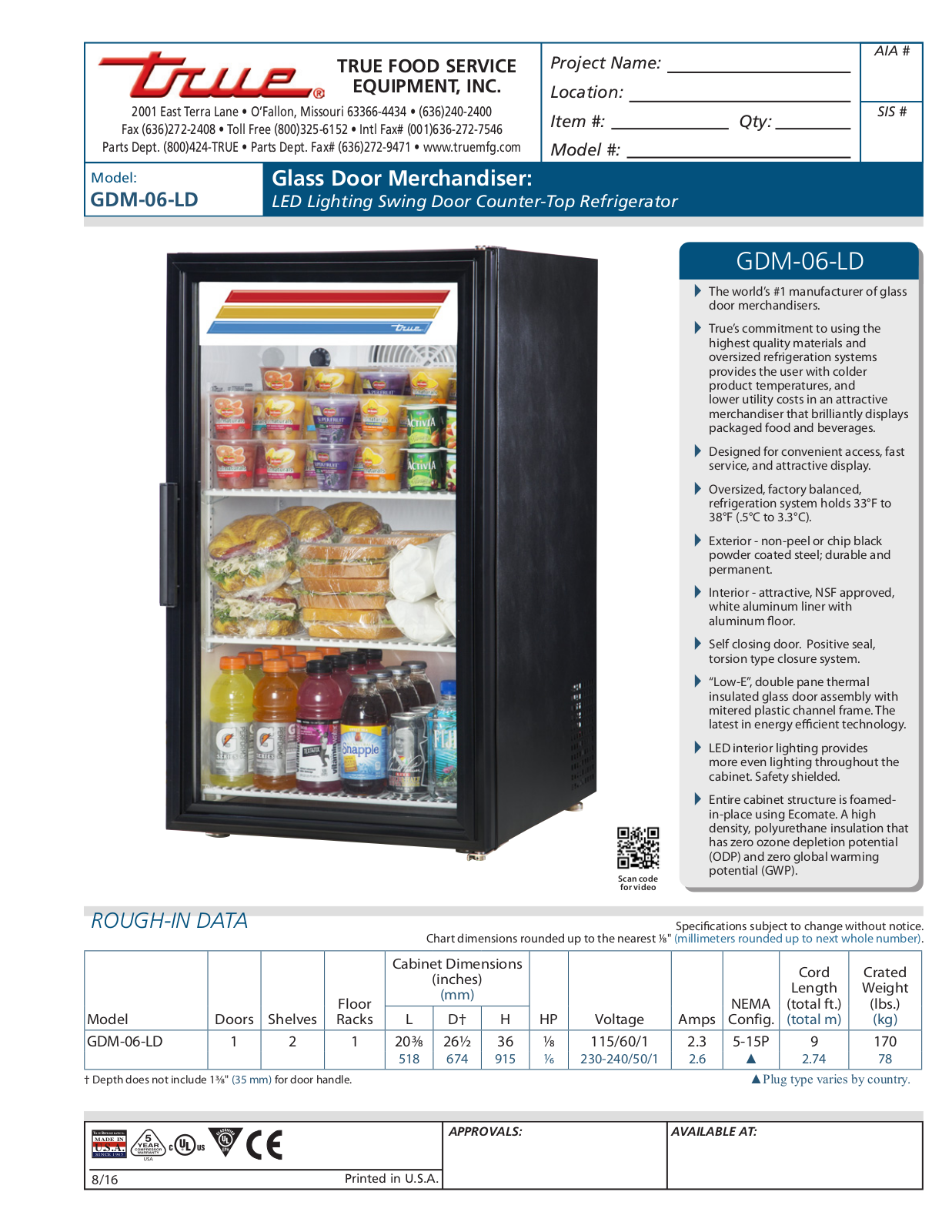 True GDM-06-LD User Manual