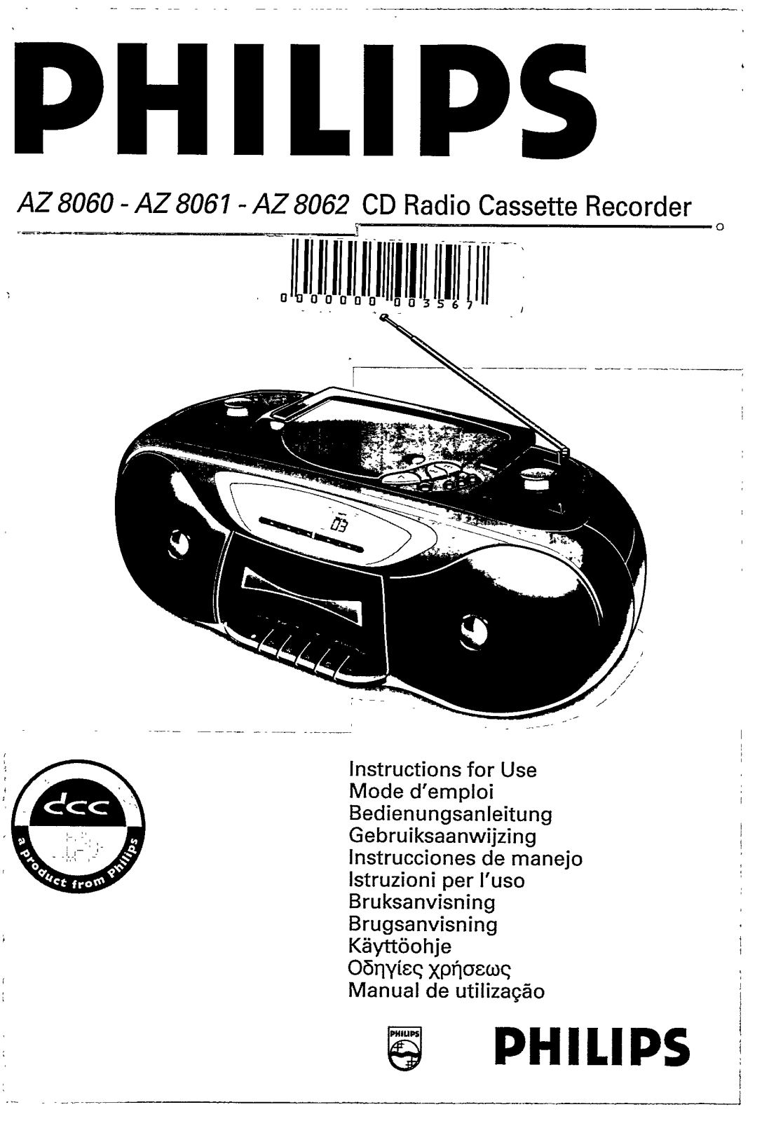 Philips AZ8062/00, AZ8061/17D, AZ8061/00 User Manual