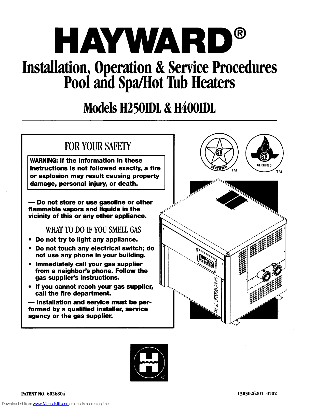 Hayward H400IDL Installation, Operation & Service Procedures