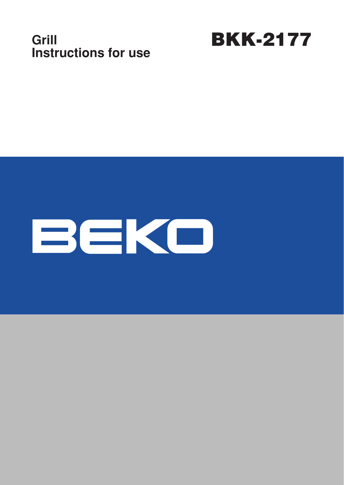 Beko BKK2177 User manual