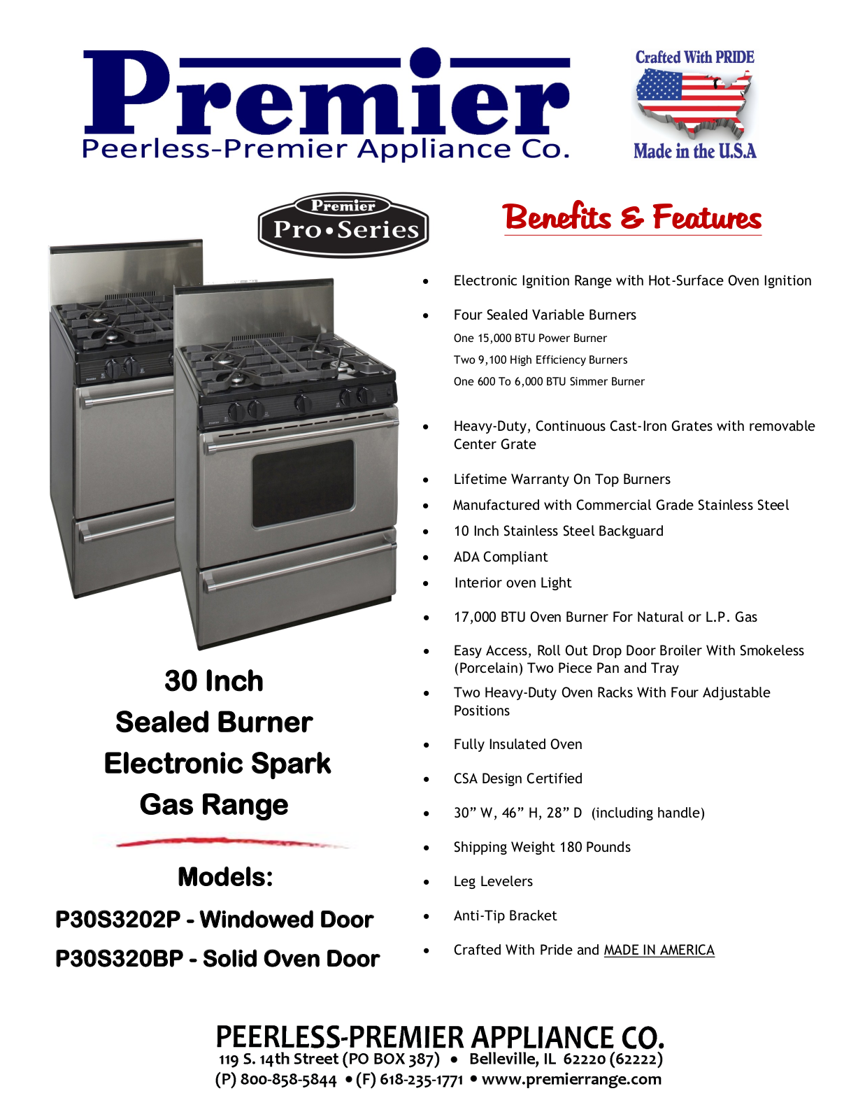 Peerless Stove P30S3202P User Manual