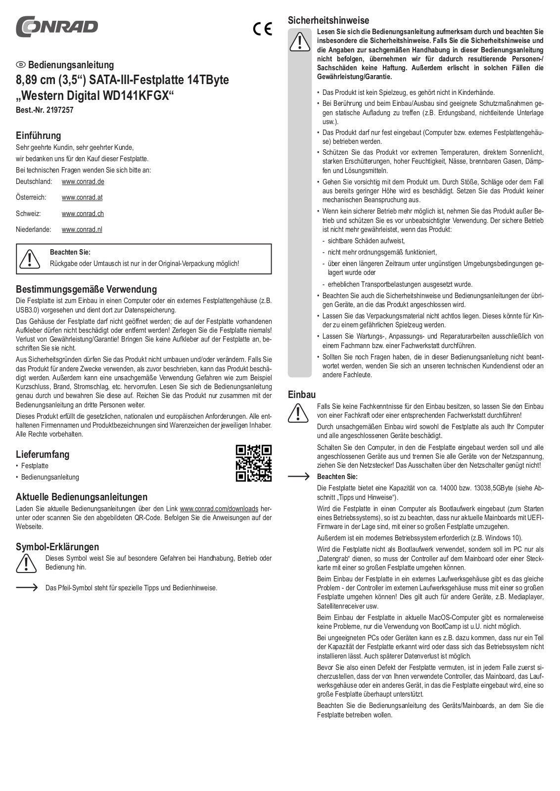 Western Digital WD141KFGX Operation Manual