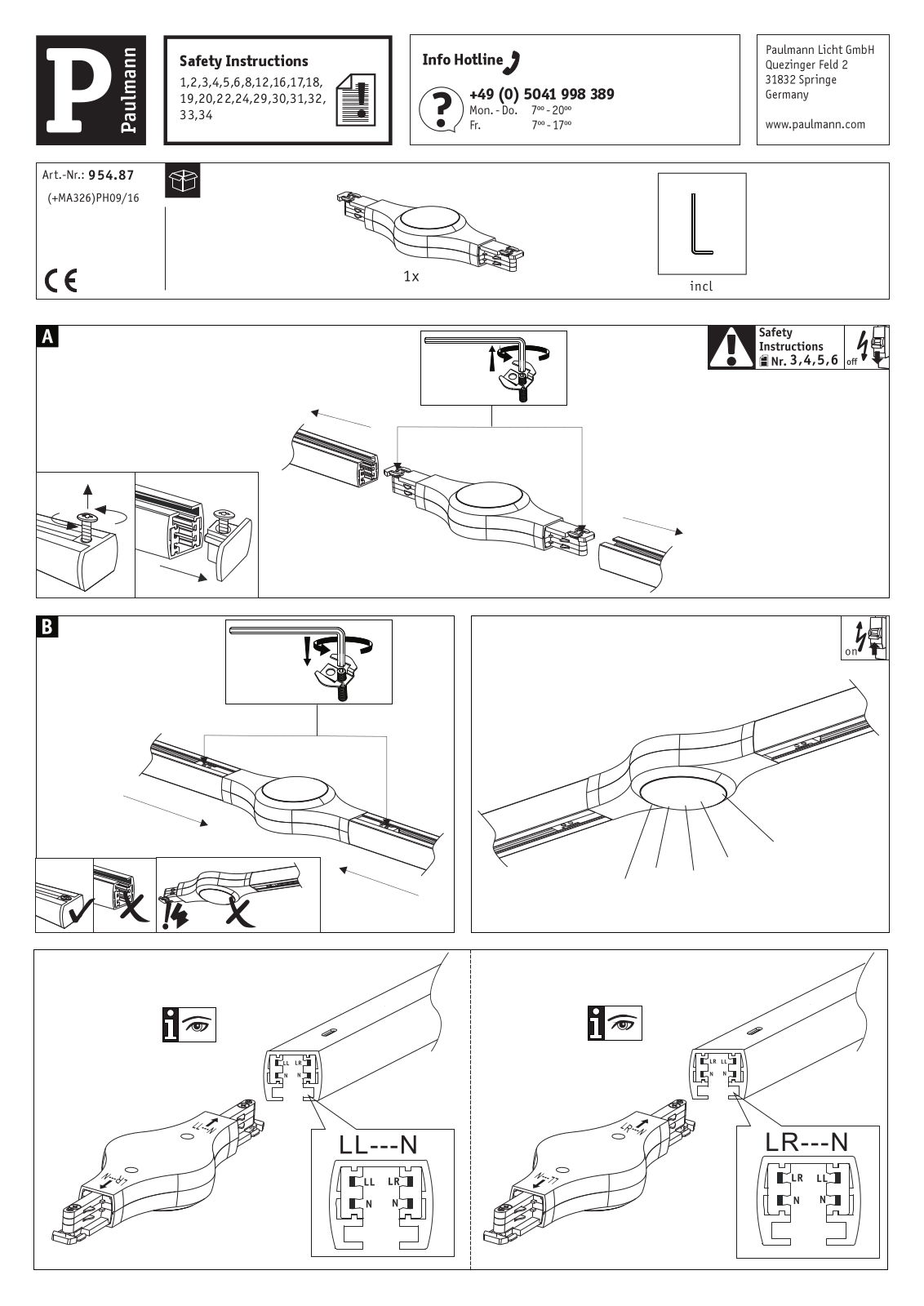 Paulmann 954.87 operation manual - ManualMachine.com