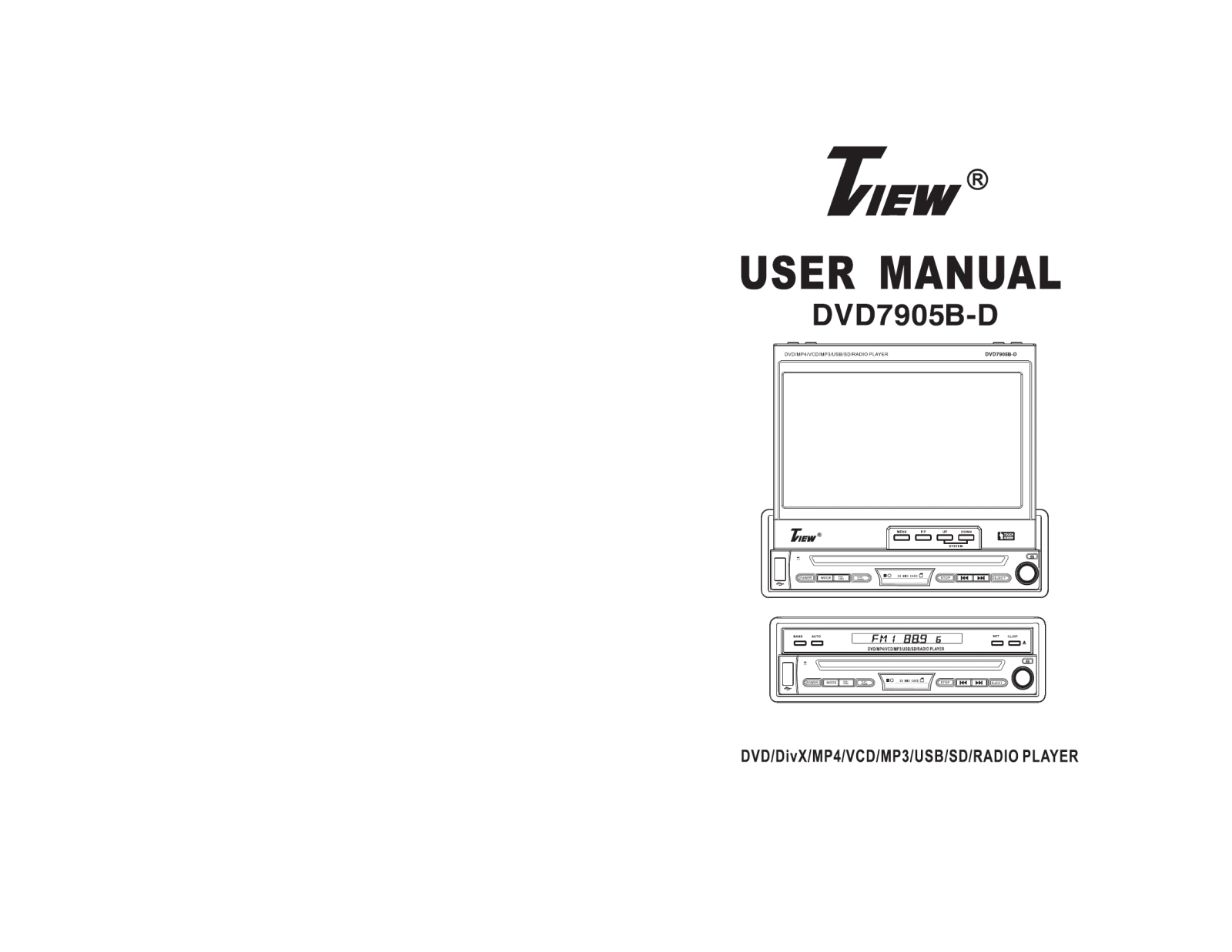 Tview DVD7905B-D User Manual