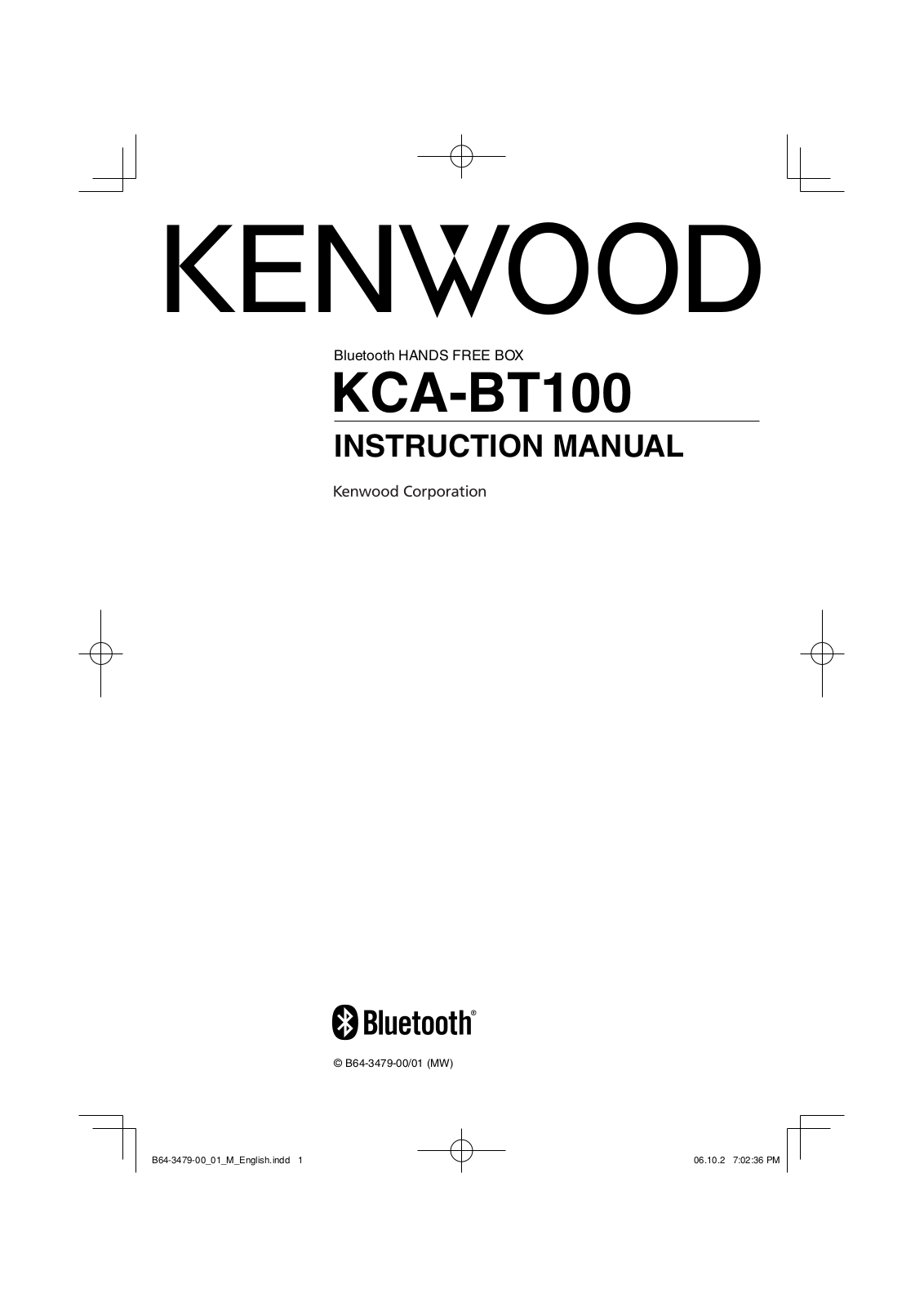 Kenwood KCA-BT100 User Manual