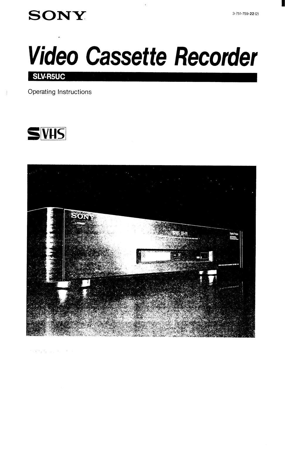 Sony SL-VR5UC User Manual