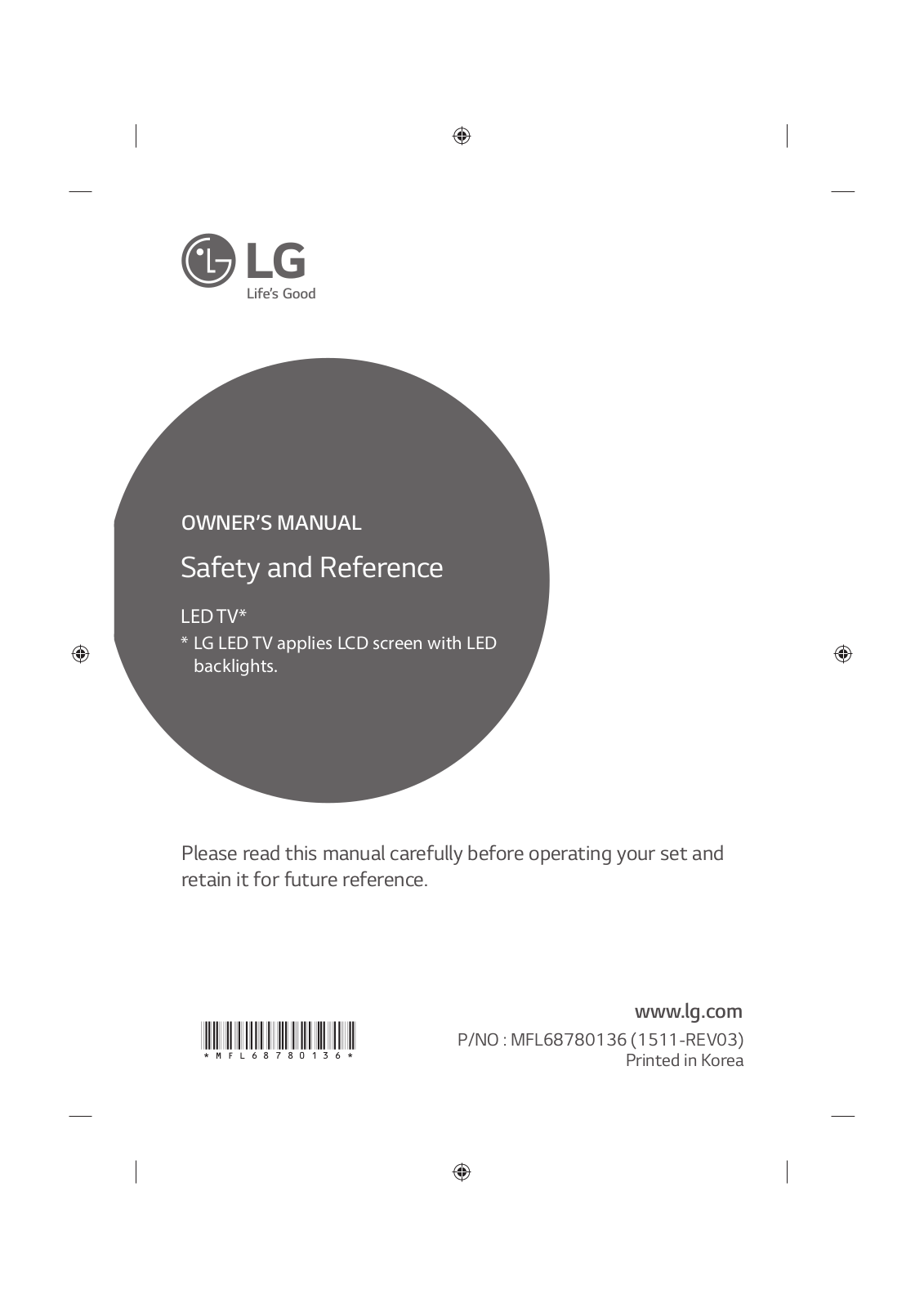 LG 65UF850V User manual