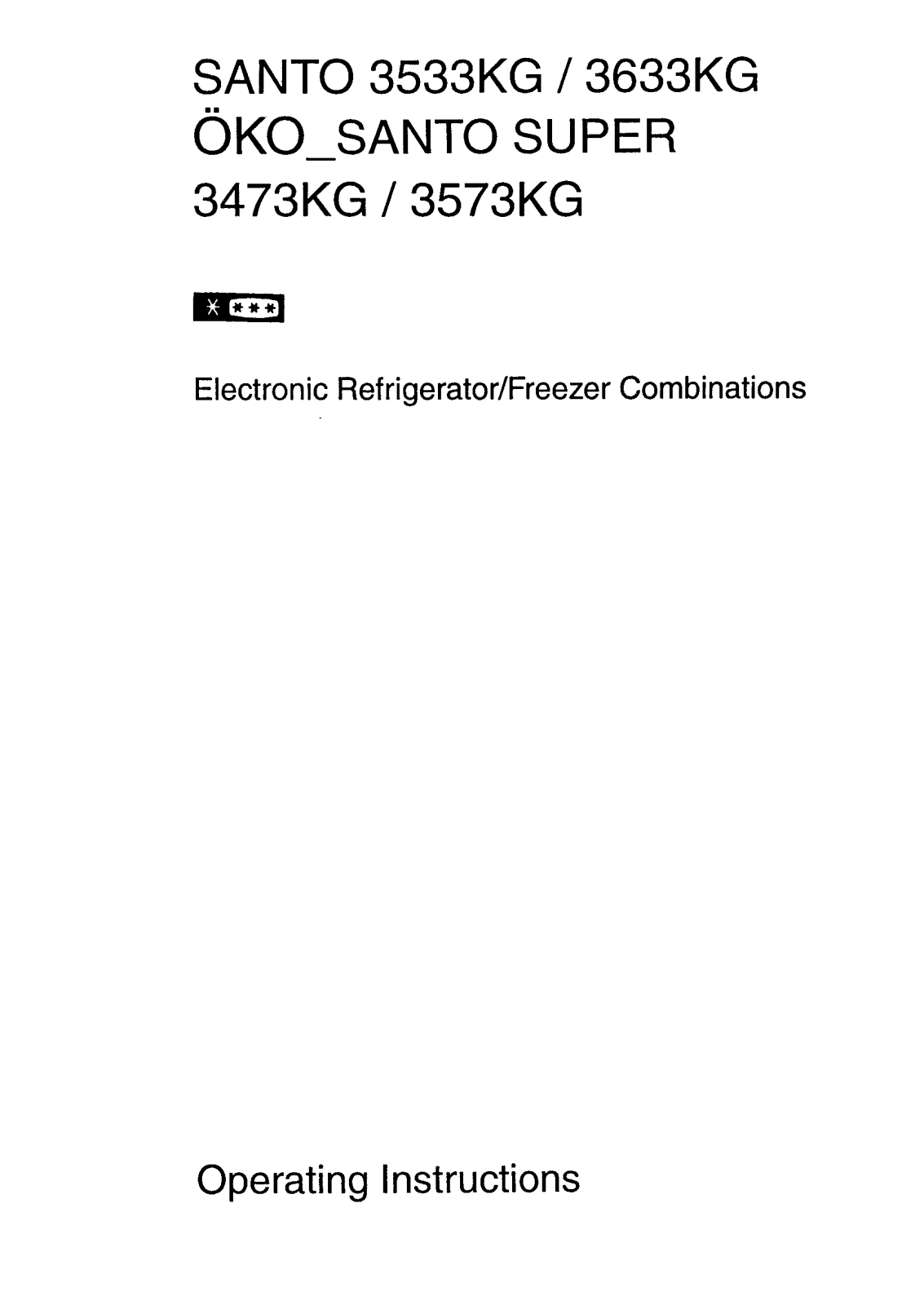 AEG Santo 3633-4 KG, Santo 3573-4KG, Santo 3573 KG, Santo 3533-4 KG User Manual