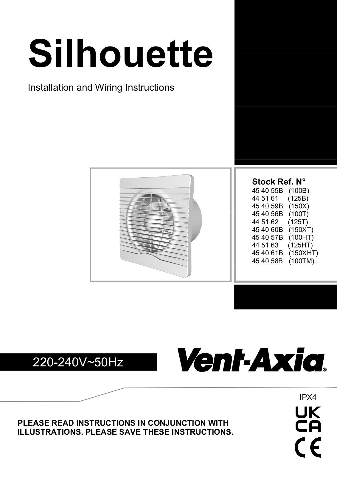 Vent-Axia 45 40 55B, 44 51 61, 44 51 62 Installation Instructions - ManualMachine.com