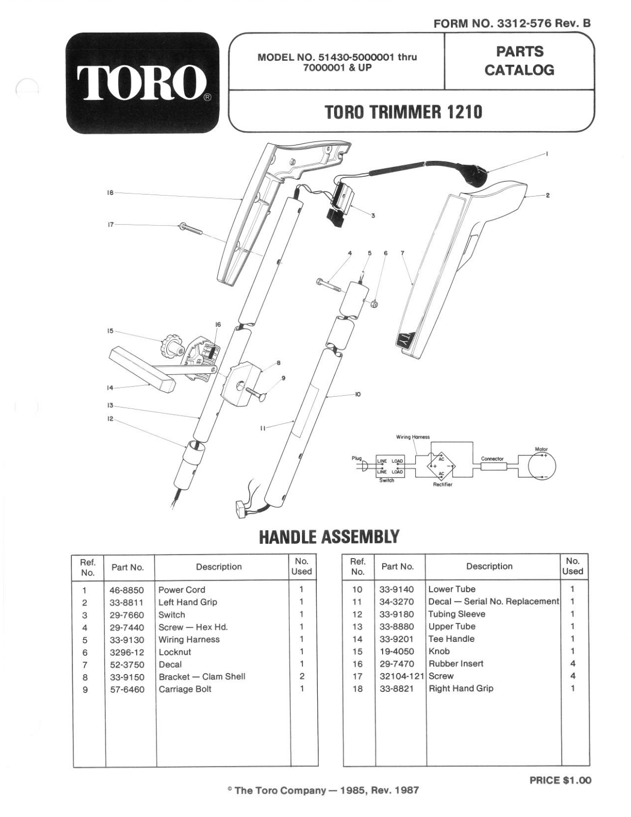 Toro 51430 Parts Catalogue