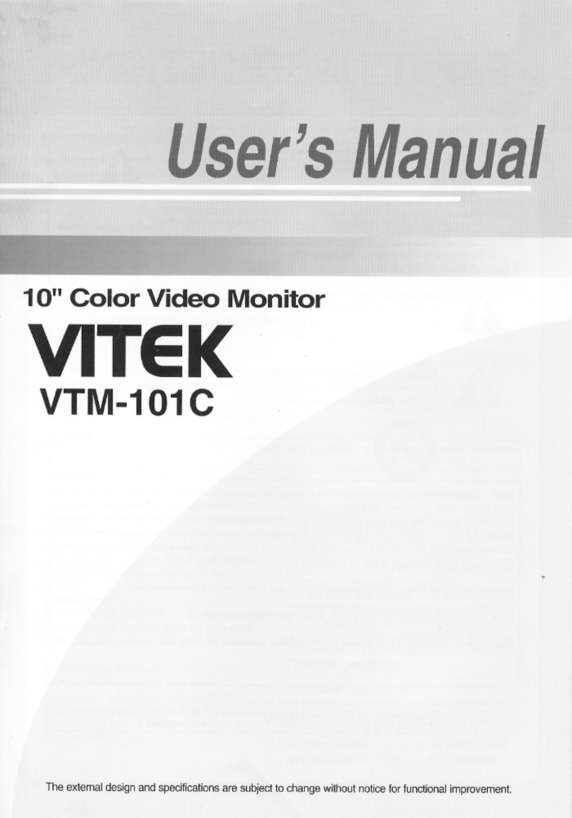 Vitek VTM-101C User Manual