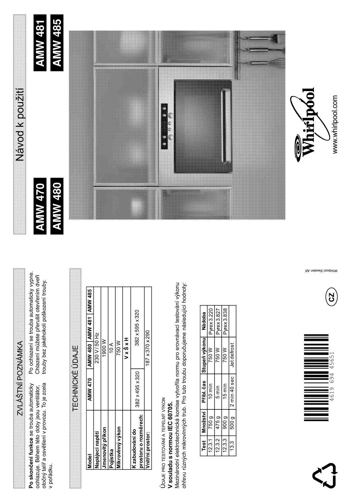 Whirlpool AMW 480 IX User Manual