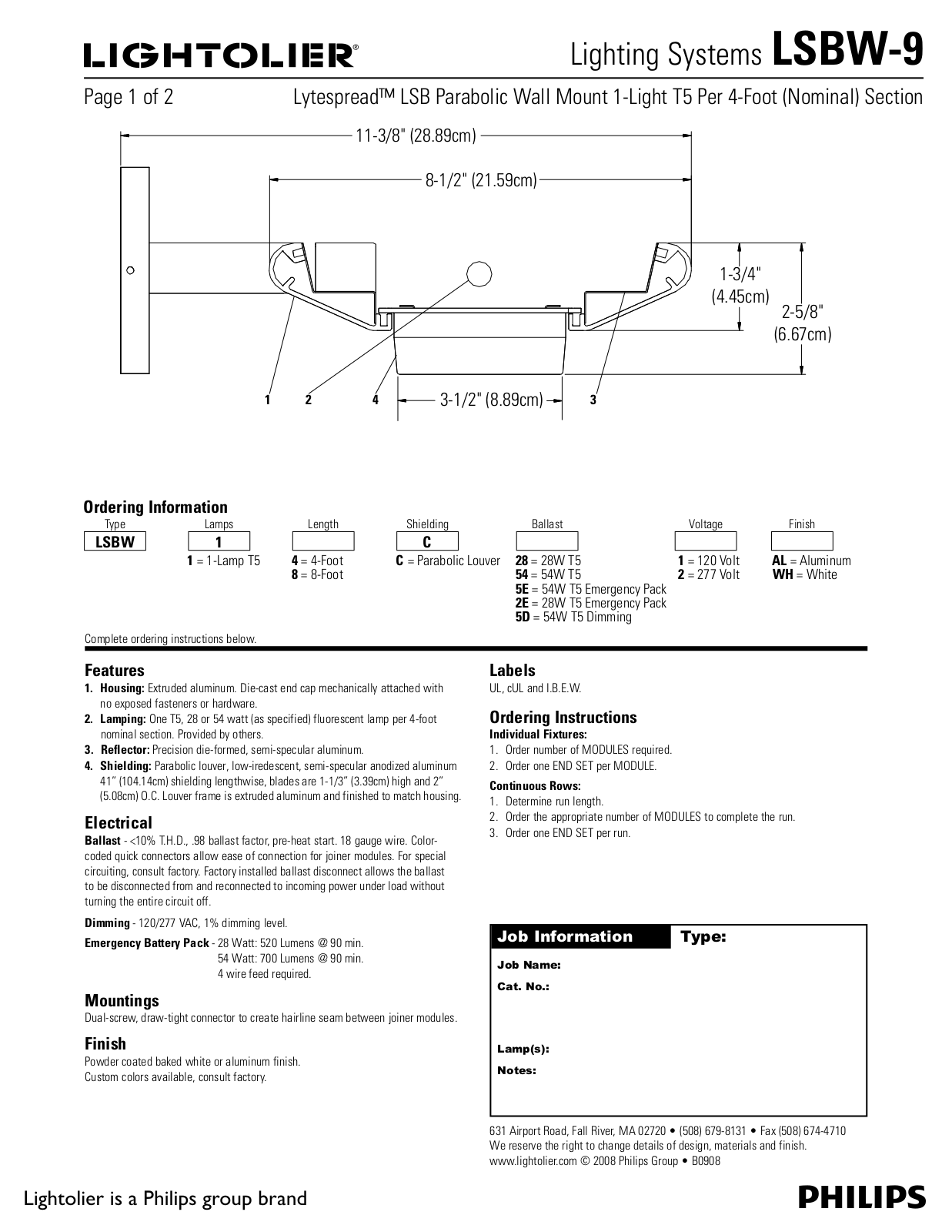 Lightolier LSBW-9 User Manual