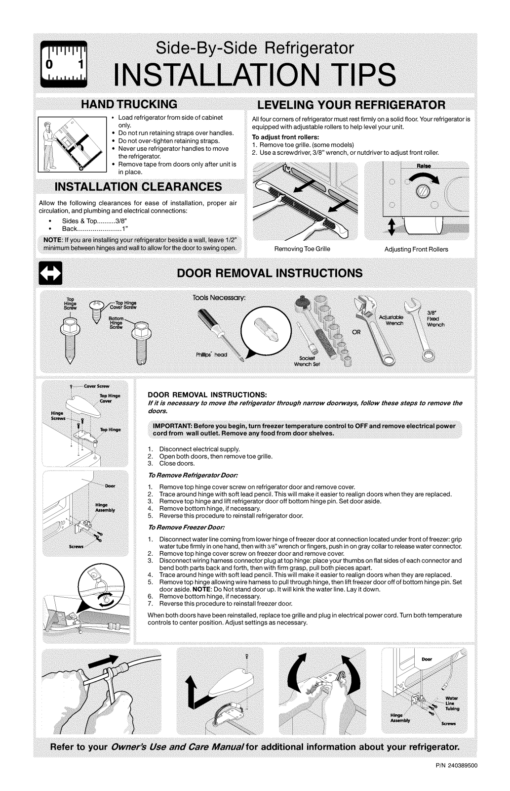 Frigidaire FRS26KW3AB6, FRS26KW3AQ6, FRS26KW3AW6, PLRS267ZAB0, PLRS267ZAB1 Installation Guide - ManualMachine.com
