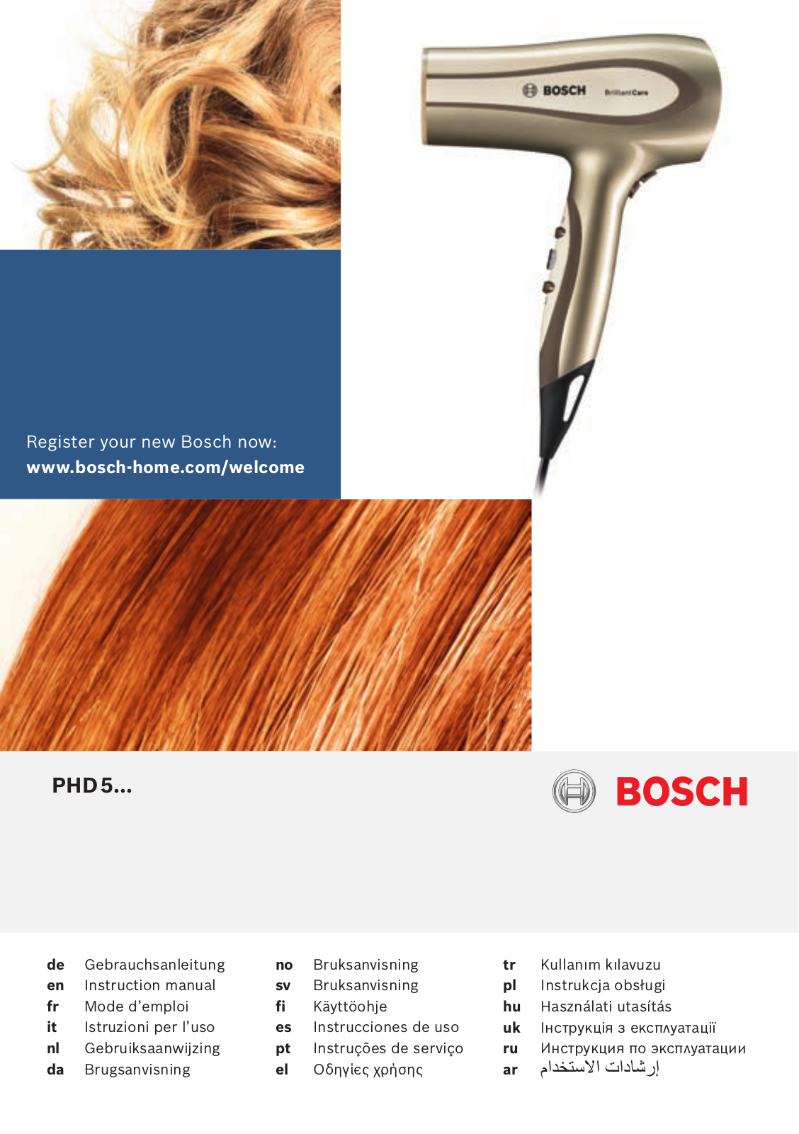 Bosch PHD 5, PHD57, PHD5781, PHD598, PHD5780 Instruction Manual
