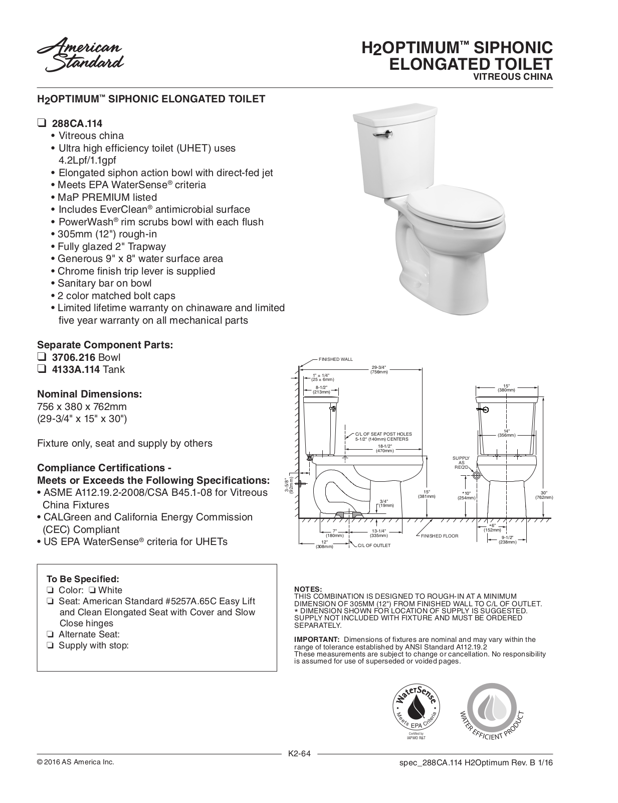 American Standard ASD9938 Specifications - ManualMachine.com