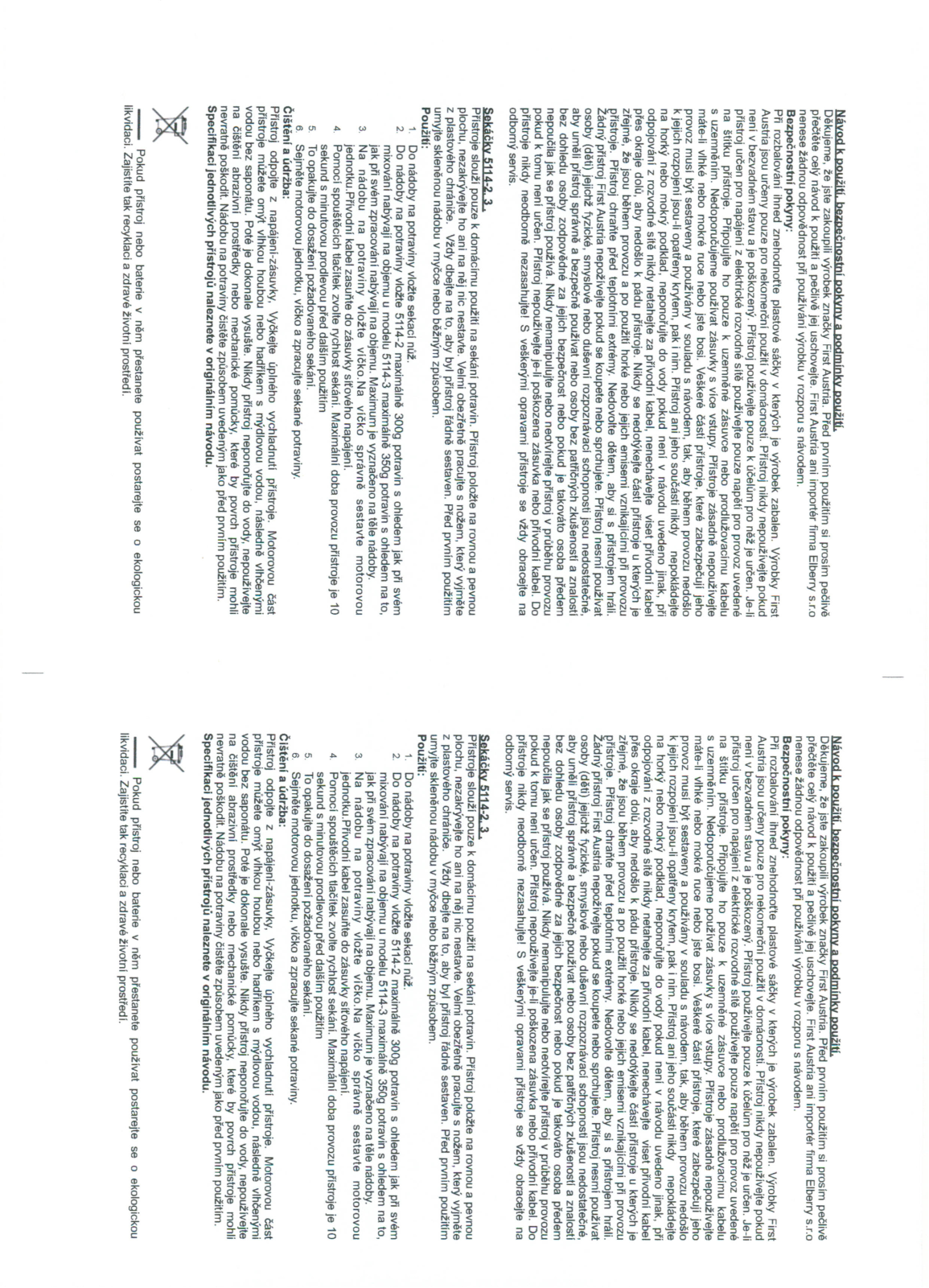 First Austria FA5114-2WI, FA5114-3BA User Manual