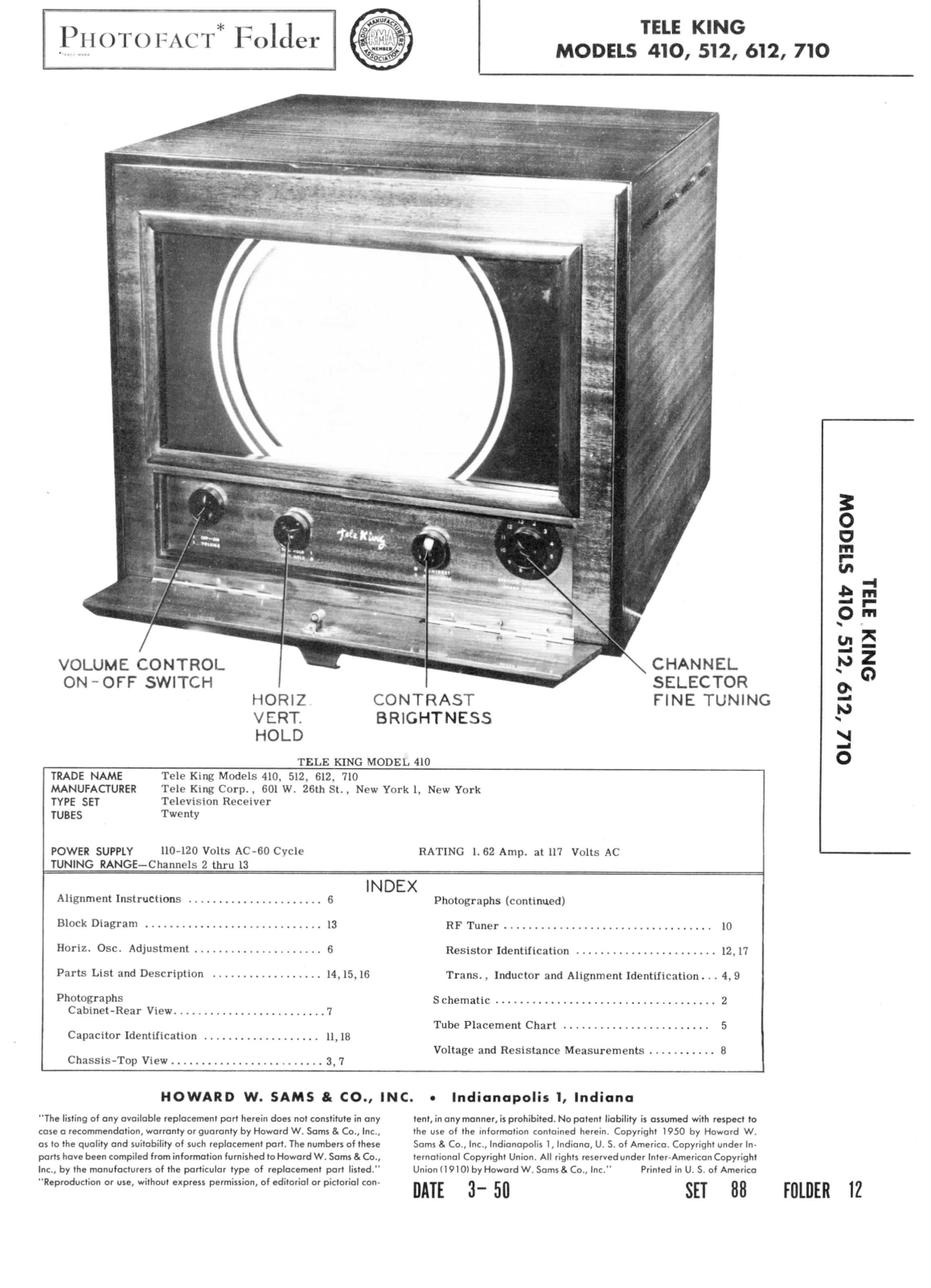 Tele King 410, 512, 612, 710 schematic - ManualMachine.com