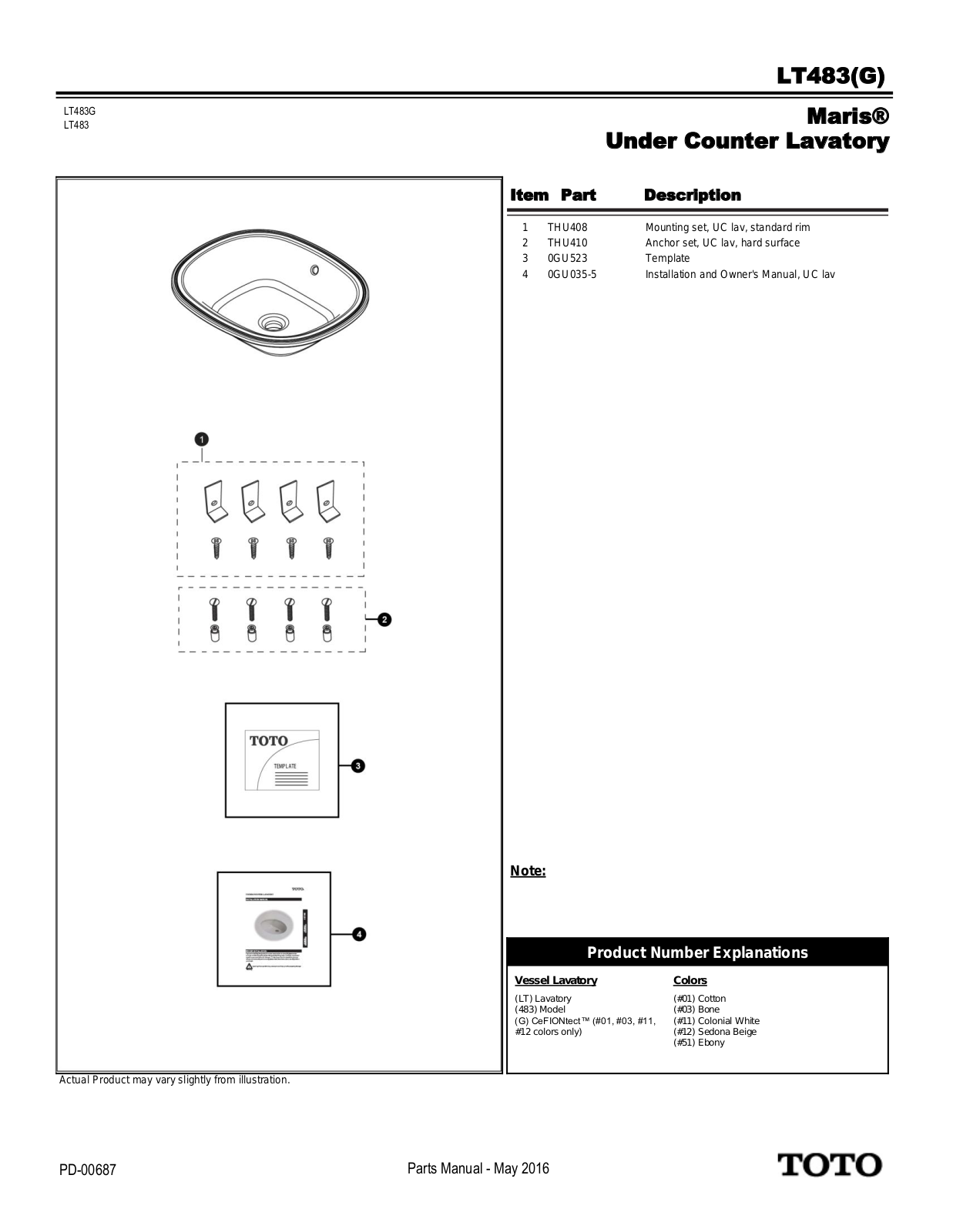 TOTO TOT5748 Specifications - ManualMachine.com