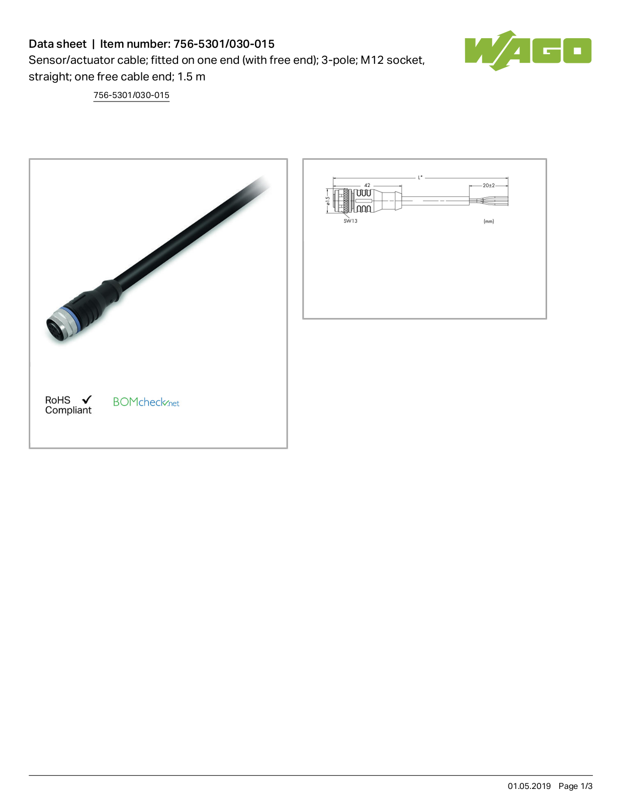 Wago 756-5301/030-015 Data Sheet