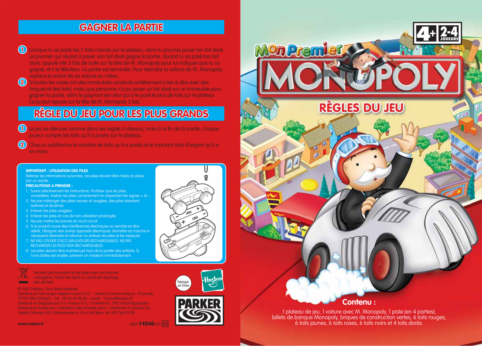 HASBRO MON PREMIER MONOPOLY User Manual