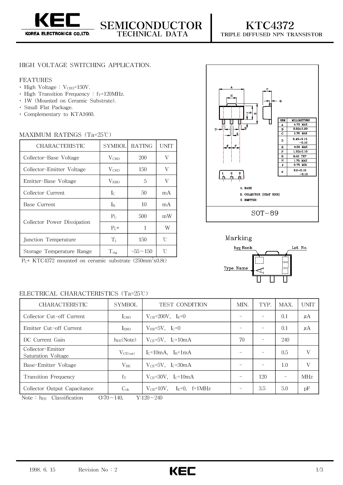 KEC KTC4372 Datasheet