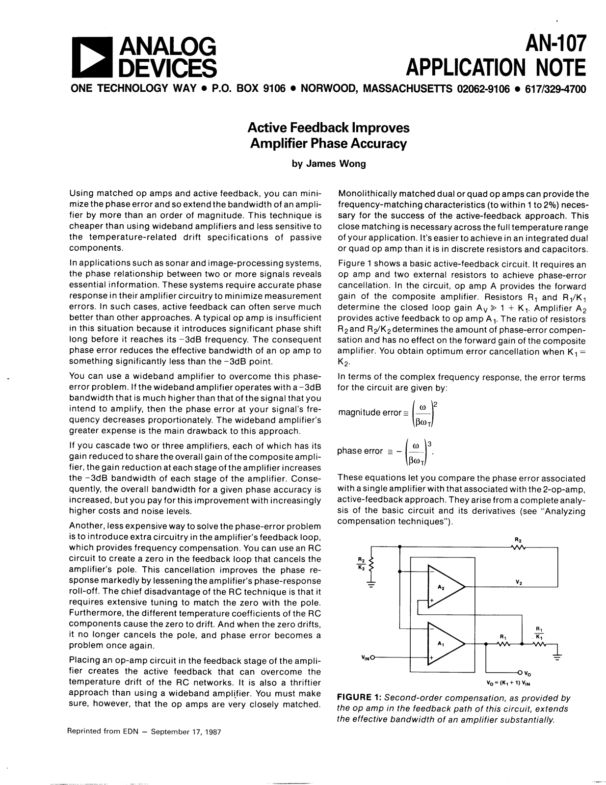 ANALOG DEVICES AN-107 Service Manual