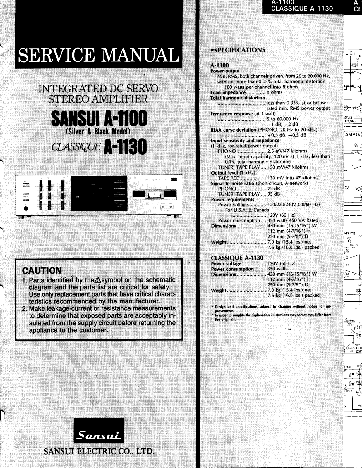 Sansui A-1100 Service manual