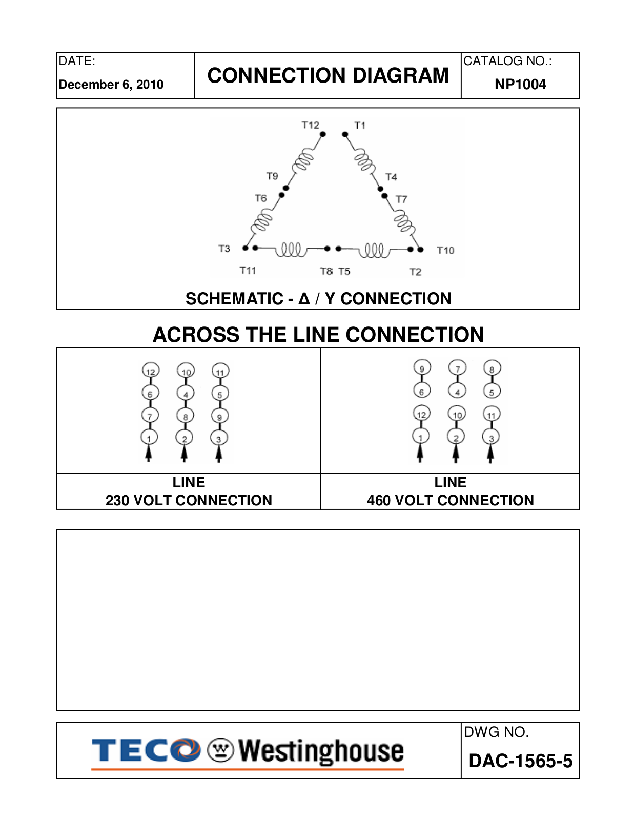 Teco NP1004 Connection Diagram