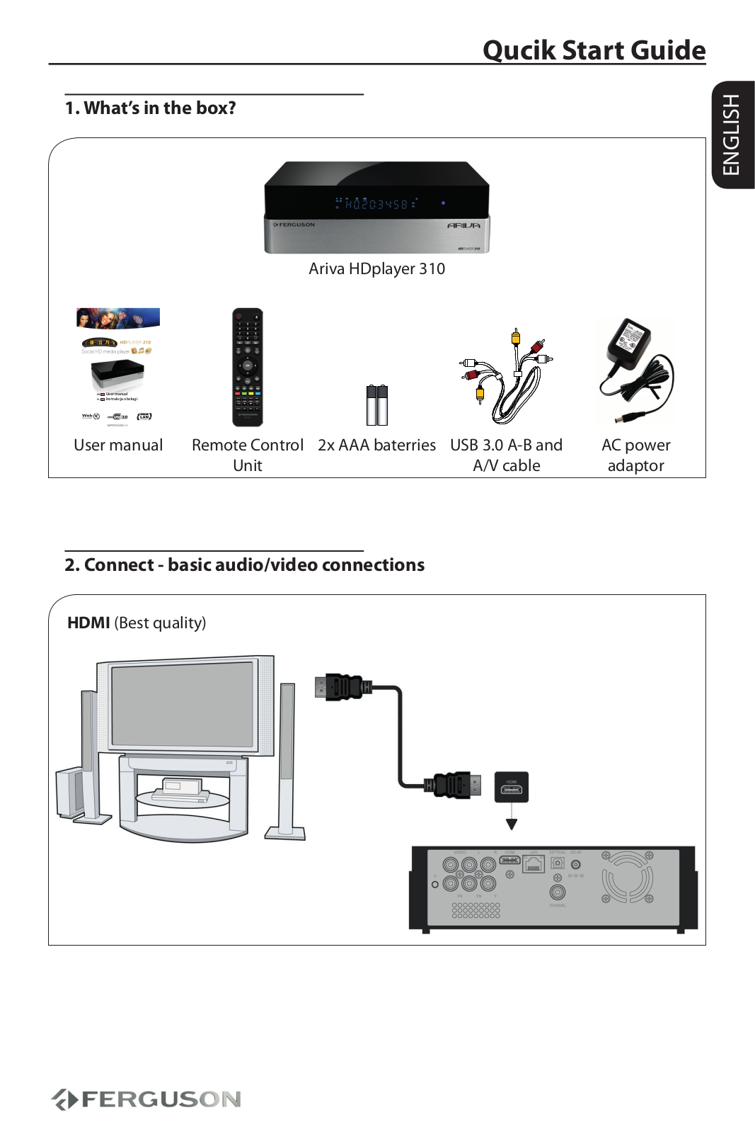 Ferguson Ariva HDplayer 310 User Manual